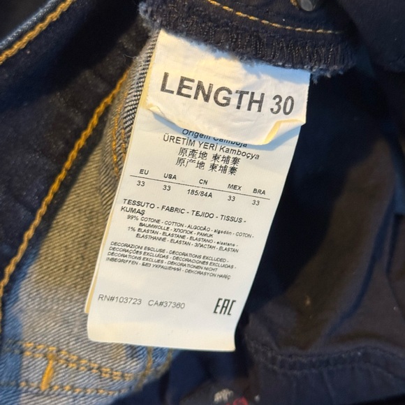 Armani Jeans Mens J31 Regular Fit Straight Leg Denim 33  Dark Blue Work Casual - Picture 5 of 11